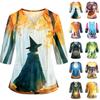 Women's Halloween Costume Top V-Neck Pockets Side Slit Three-Quarter Sleeves