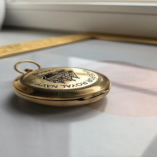 Push Button Pocket Compass Brass Polishing 5.08 cm