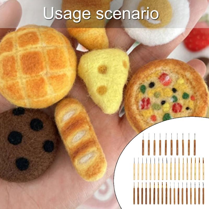 9Pcs Ergonomic Crochet Hook 2.0mm-6.0mm Wood Handle Crochet Hook for Beginner Adult Knitting Sweater Scarves Bag Socks