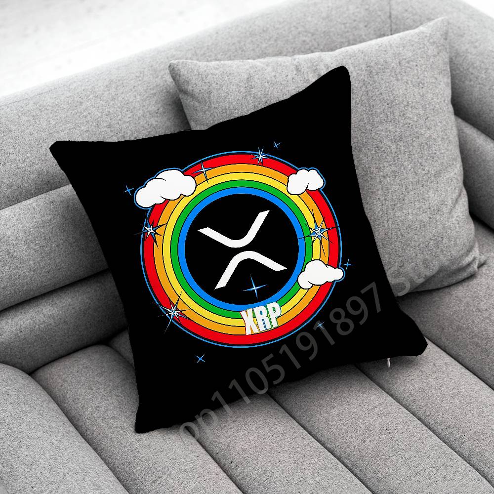 Xrp Ripple Crypto Digital Currency Throw Pillow Case For 50x50cm 30x30cm 55x55cm 45x45cm 40x40cm Square Bed Pillowcase Cover