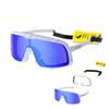 OCEAN LEUCATE Floating Organic Lightweight UV Detachable Strap White Blue REVO Sunglasses, Bio-Based Frame, Protection, & Floater, (Polarized Lens),
