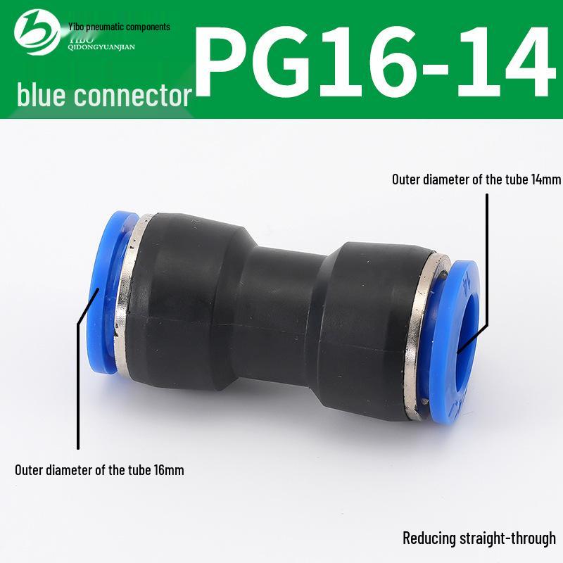 Wirtschaftlicher blauer pneumatischer Schnellkuppler: Gerade, T-Stück, Vierweg, Fünfweg, Reduzierstück für PU/PE/PY/PZA/PK/PV