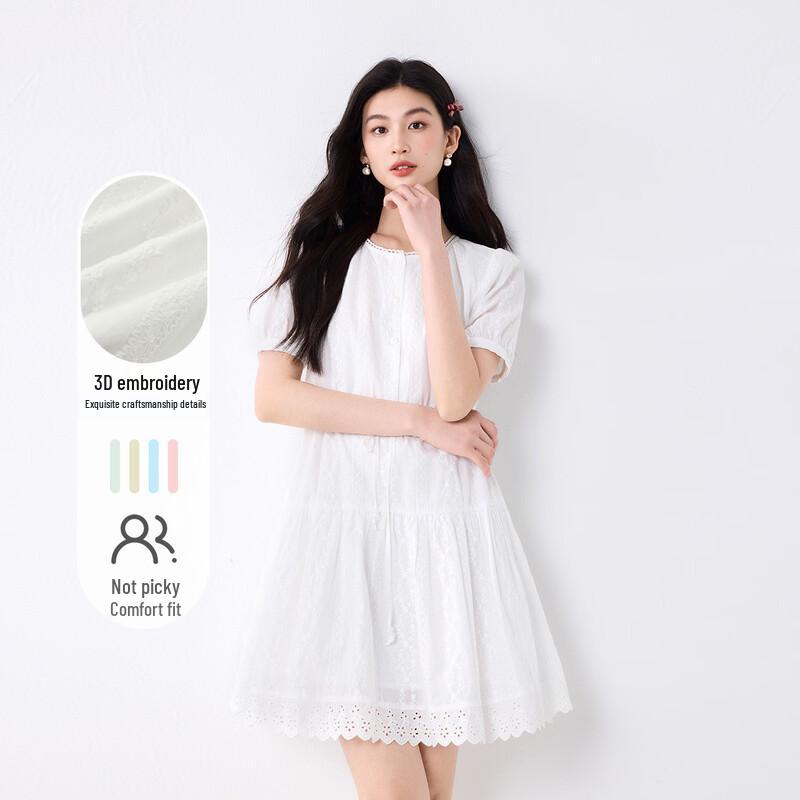 FivePlus 100% Cotton French Sweet Summer Midi Dress L