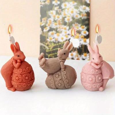 3D Formen Hase Kickball Silikon Kerzenform DIY Osterei Gips Seife Epoxid Kristallherstellung Tischplatte Dekorative Accessoires