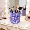 Concealer Brush Cup 3D Printed Bow Makeup Holder, Large Capacity Beauty Tool Container Desk Organizer, Bowknot Pencil Holder Storage Portable