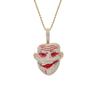 Clown Pendant Necklace Men Hip Hop Style Zinc Alloy CZ Stone Charm Halloween Costume Accessory