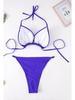 Europäischer & Amerikanischer Übergrößen Strass Schnür-Badeanzug - Einfarbiger Bikini ZY066