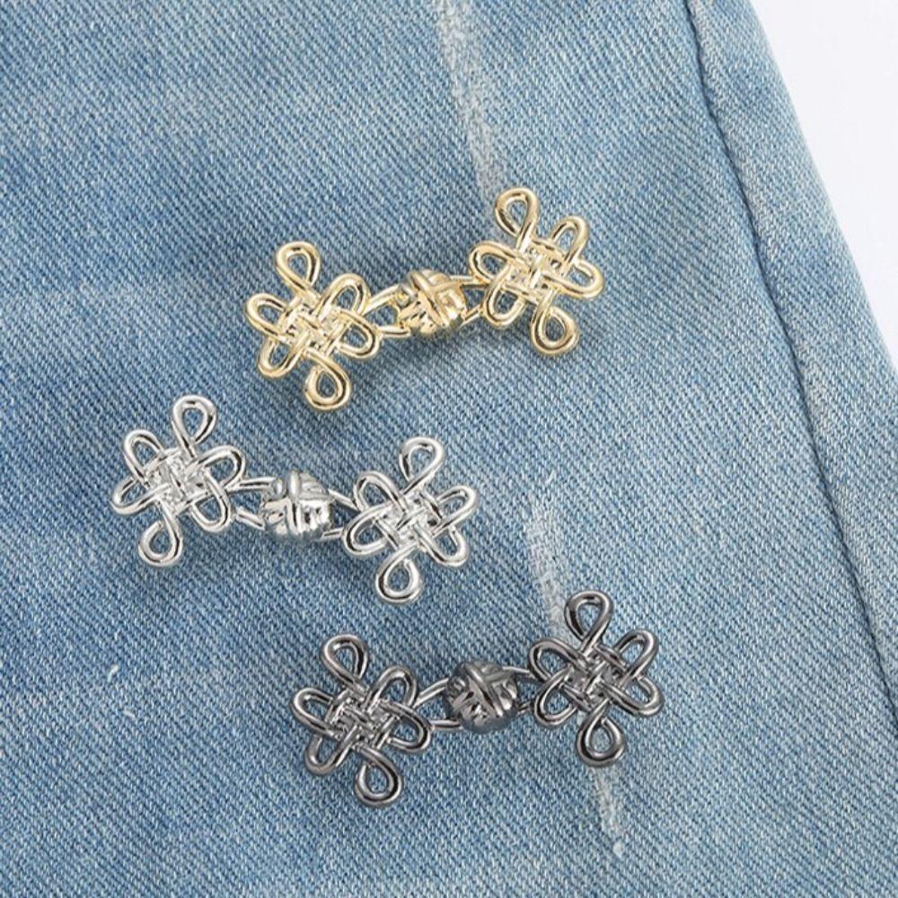 Chinese Knotting Jean Fit Tighten Buckles Button Clasps Jean Buttons for Loose Jeans  Trousers