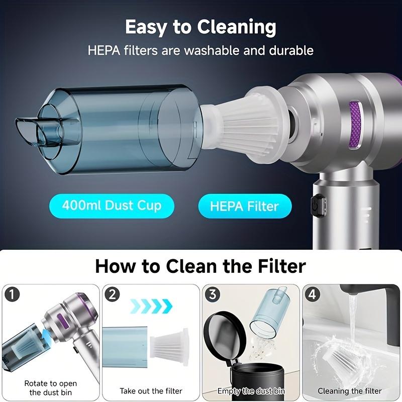 Car Vacuum Cleaner Portable Handheld Wireless Brushless Motor Cleaning Machine Powerful Air Duster for Home Appliance