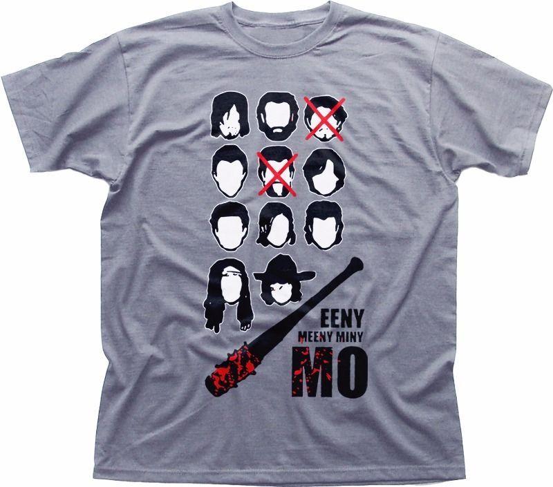 The Walking Dead Negan EENY Meeny Miny MO funny heather grey t-shirt OZ9323 S