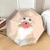 Adorable Cat with Rose Print Umbrella: Automatic Opening/Closing, Outdoor Protection, Lightweight and Durable Travel Accessory 087