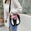 Rabbit Ear Crossbody Bag Summer Oxford Cloth Lovely Bowknot Crossbody Bag for Girls Black
