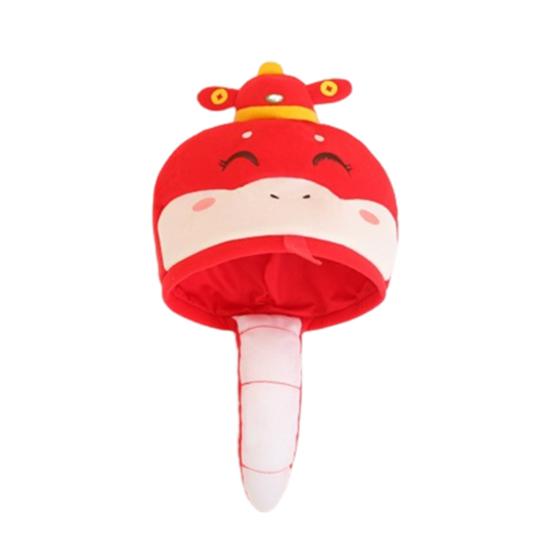 

Новогодняя шляпа Yousheng, реквизит для фотосъемки, удача, форма змеи, костюм для косплея на вечеринку в честь года Змеи, теплый головной убор из мультфильма красный