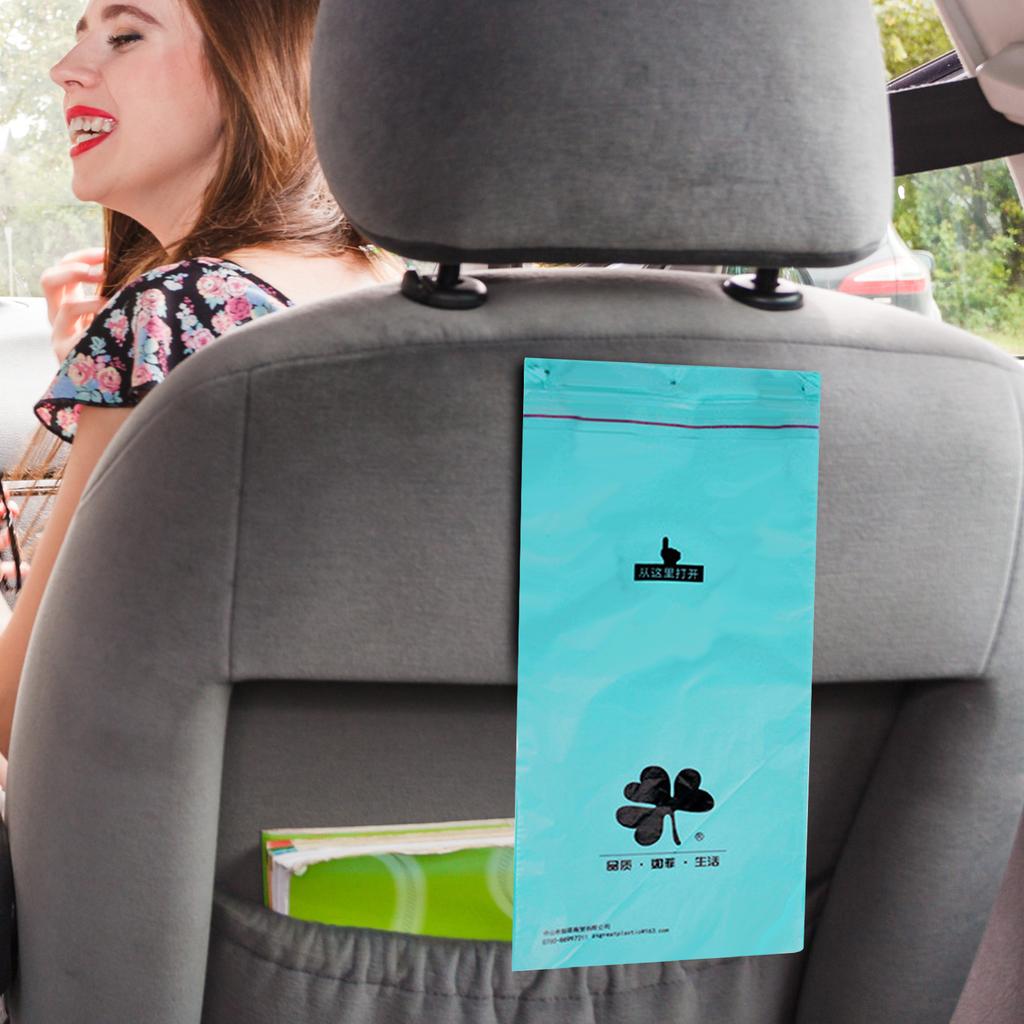 50 stücke Auto Klebrige Müllsäcke Auslaufsichere Kotzbeutel Einweg Tragbare Fahrzeug Rücksitz Kopfstütze Wurf Abfall Müll