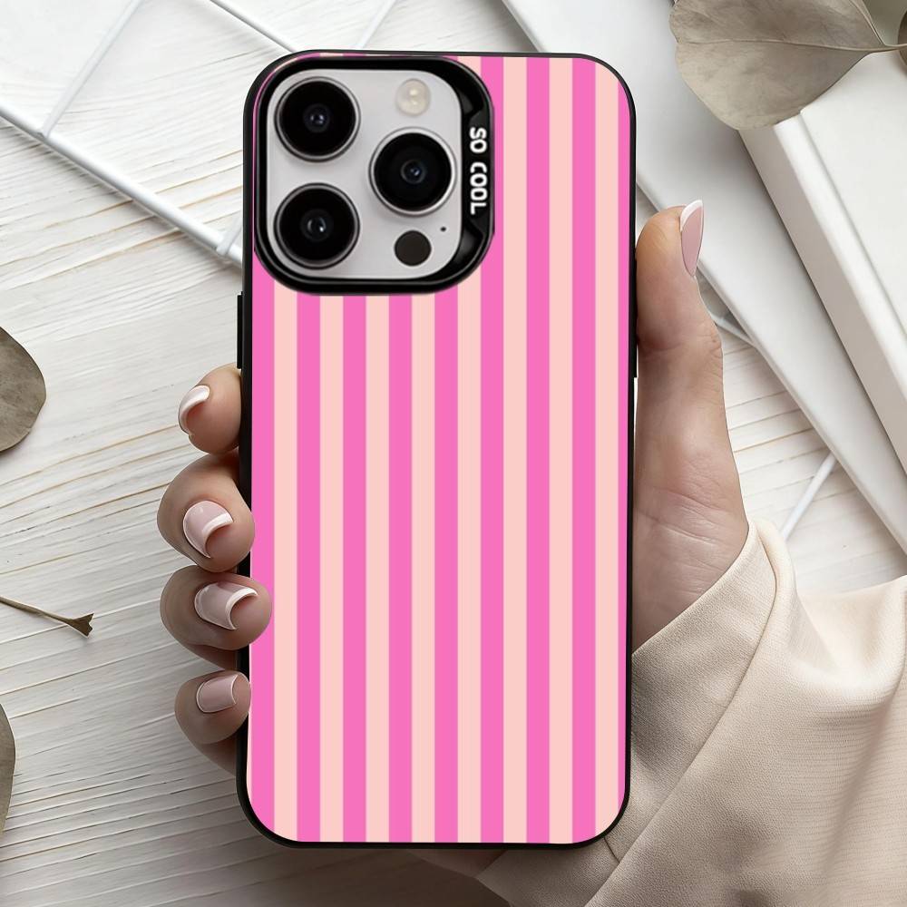 S-Striped Color-Blocking Art P-Pattern  Phone Case For iPhone17,16,15,14,13,12,11 Plus,Pro Max Black Candy silver phone case