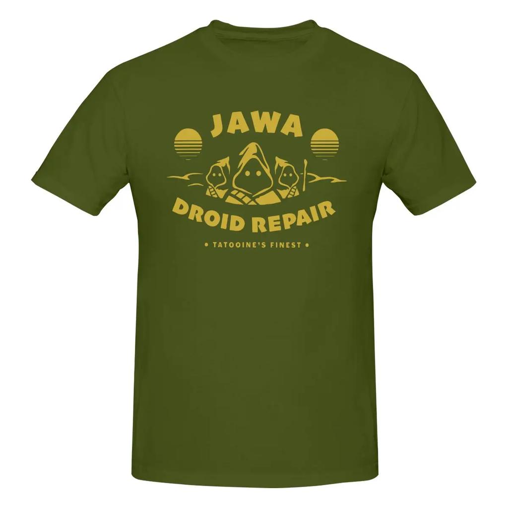 Men's T-Shirts Disney Star Wars Funny 100% Cotton Tees Short Sleeve Jawa Droid Repair Tatooine's Finest T Shirt Clothes Printed