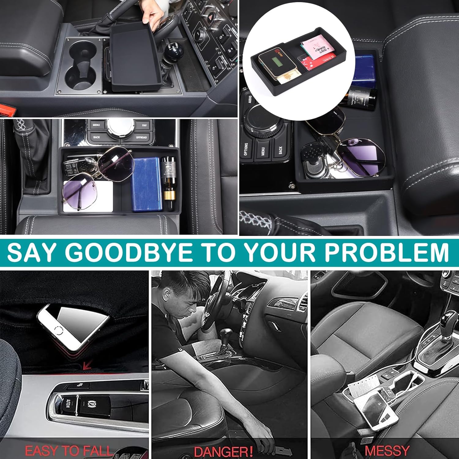 

Расширитель подстаканника для автомобиля, ящик для хранения, совместимый с Ineos Grenadier 2020-2024, центральный ящик для хранения, аксессуары для интерьера