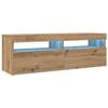 VidaXL TV Cabinet with LED Lights Artisan Oak Engineered Wood, TV Stand, Multimedia Cabinet, TV Console, Cabinet 856306