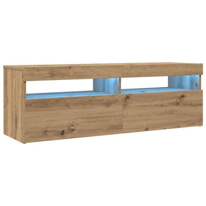 VidaXL TV Cabinet with LED Lights Artisan Oak Engineered Wood, TV Stand, Multimedia Cabinet, TV Console, Cabinet 856306