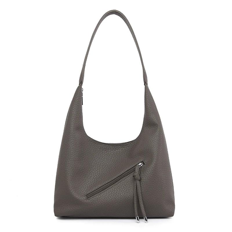 Luxury Designer Ladies Handbags Solid color Leather Shoulder Bags for Women’s Fashionable Zipper Decoration Female Crossbody Bag