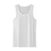 Menn Sport Vest O-hals Ermeløs Fitness Vest Slim Fit Ensfarget Tank Top Stretchy