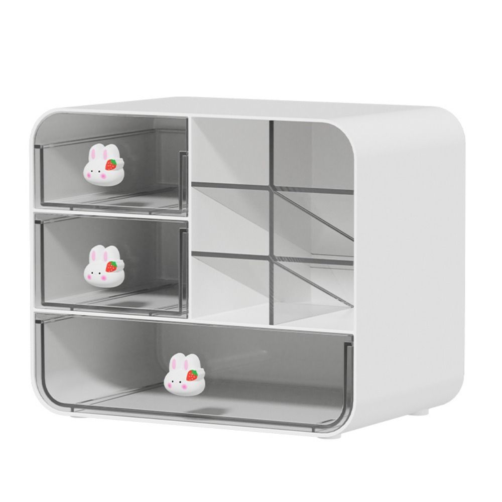 

Прочный прозрачный настольный ящик-органайзер для косметики, коробка для мелочей, коробки для хранения канцелярских принадлежностей, подставка для ручек для дома, школы, офиса белый