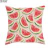 2D Flat 1pc Outdoor Pool Party Summer Fun Fruity Watermelon Throw Pillow Covers Peach Green Cosy Deco
