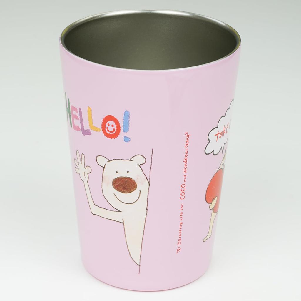 Coco-chan Greeting Life Stainless Steel Tumbler, Coco Hello, RYL-1079, Pink