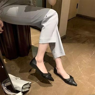 Fashion Fashion Single Shoes Women Wear 2024 Spring and Autumn Pointed Flat Bow Fairy Wind Mary Jane Shoes