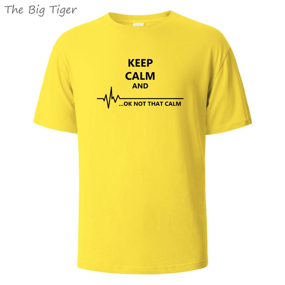 Keep Cale Printed Essential Cotton Tshirt Men Casual Short Sleeve Crew Neck Soft Fabric Breathable Summer Top Mens Tshirt