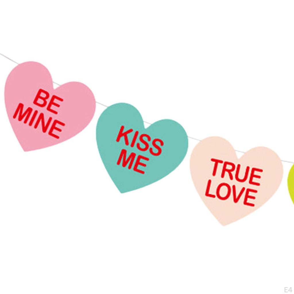 Heart Banner Hanging Garland Decorations, DIY Valentine's Day Decor for