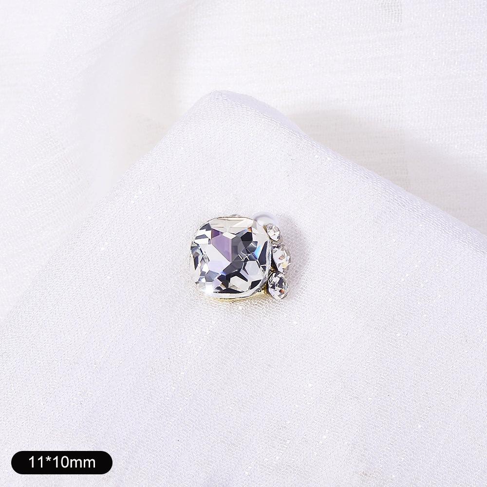 Nail Art Diamond Ball Stack Diamond Finished Nail Art Diamond Decoration Super Shiny Rectangle Right Angle Handmade Diamond Set With Pearl Decoration