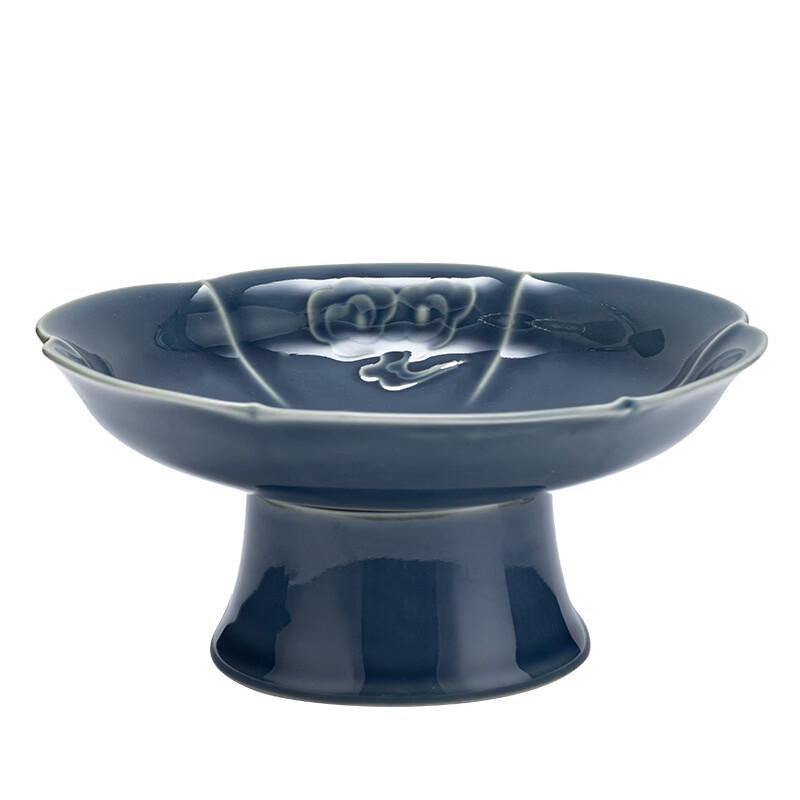 Chinese Zen Ceramic High-Foot Fruit & Snack Plate