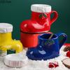 Creative Boot Shaped Mug Cartoon Ceramic Mug Afternoon Tea Coffee Cup Modern Home Breakfast Milk Cup Drinking Set Christmas Gift