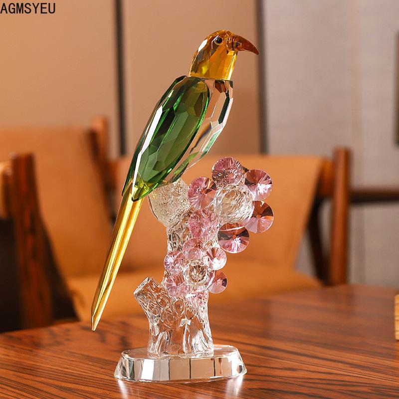 Modern simplicity creative simulation crystal bird sculpture decoration desk home TV wine cabinet living room decoration