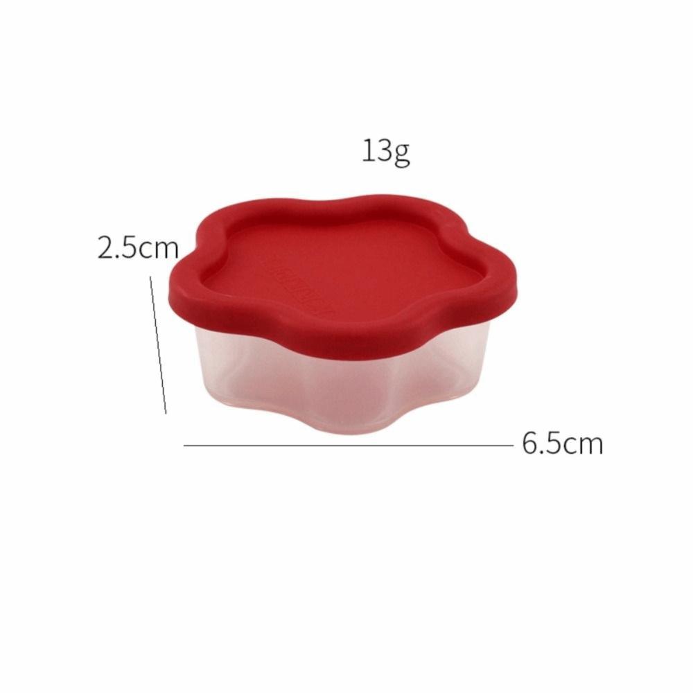 5Pcs/Set New Mini Lunch Box Heart-shaped Reusable Food Container with Lids Plastic Squeeze Bottle Kitchen Storage