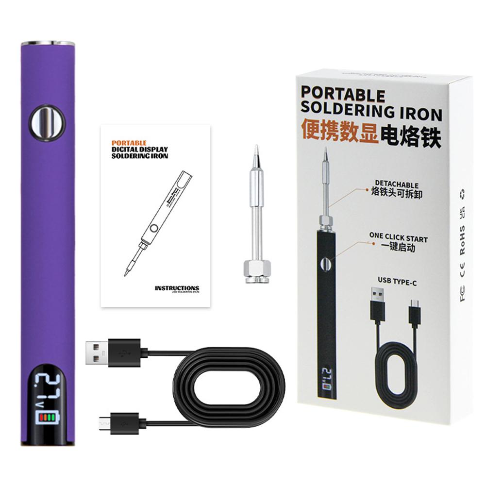 

Портативный электрический паяльник сварочный набор регулируемое напряжение умный электроинструмент мини аккумуляторный сварочный инструмент ремонт электроники фиолетовый