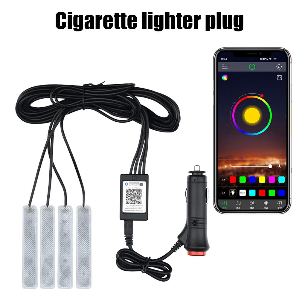 

Подсветка Музыка Управление Приложение RGB С USB Прикуриватель Атмосфера Лампа Декоративные Огни Светодиодный Автомобильный Ножной Окружающий Свет