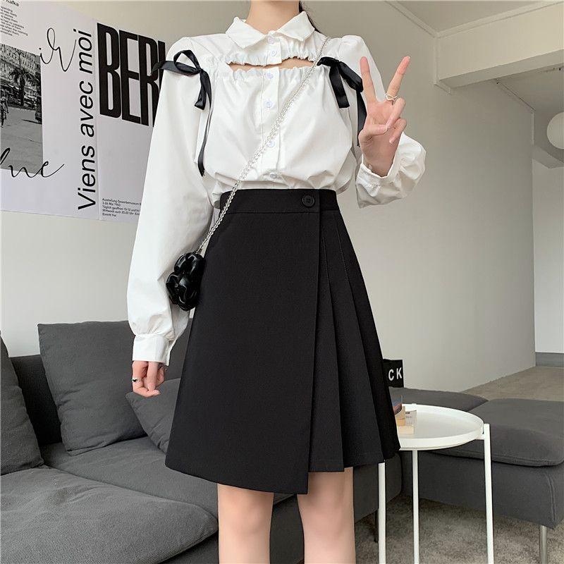 Elegant Pleated Skirt for Women's Formal Occasions High Waist A Line Skirts