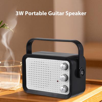 Mini-Gitarrenverstärker, 3 W, tragbarer Gitarrenlautsprecher, DC 9 V, MP3-Wiedergabe, Stereo-Kopfhörerausgang, leicht
