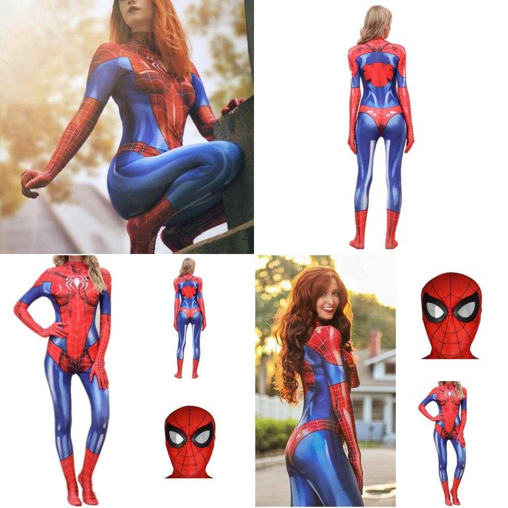 Fantasia Cosplay do Homem-Aranha Sexy Macacão Para Mulheres Roupa de Festa de Halloween