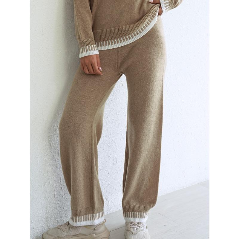 Women S Thick Contrast Stitching Wide Leg Casual Pants