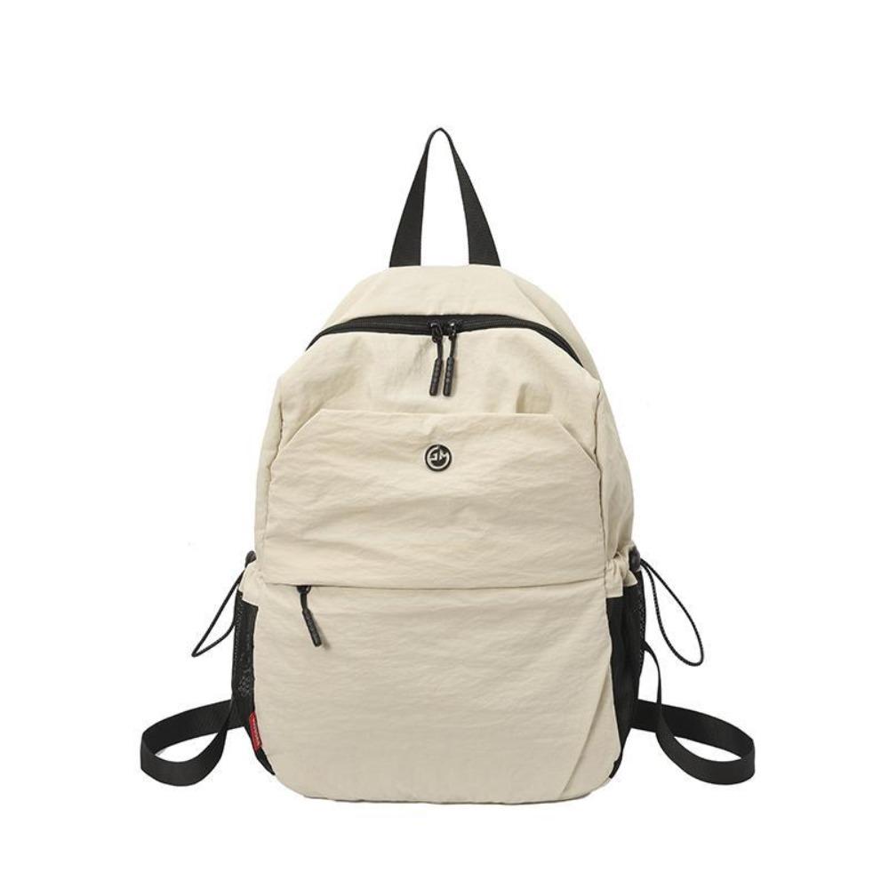 

Solid Color Solid Color Shoulder Bag Korean Style Retro Backpack Sport Nylon Backpack Children бежевый
