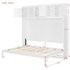 Ліжко-трансформер Murphy Bed, розмір Queen Size, ліжко Murphy з верхніми шафами та винною полицею, економія простору, прихована настінна складана ліжко з подвійним поршневим механізмом
