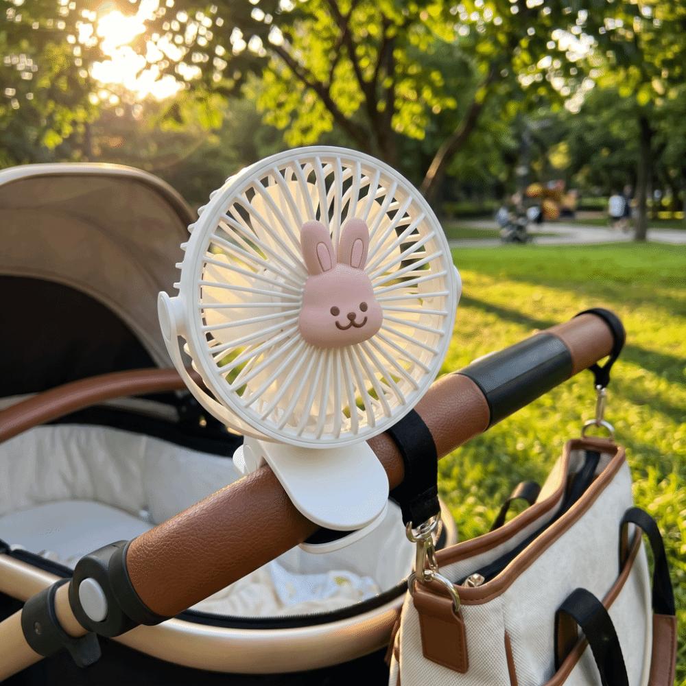 Bear Cart Stroller Fan 3 Speeds Clip On Electric Fan Portable Outdoor Fan for 3.7V1200mAh Baby