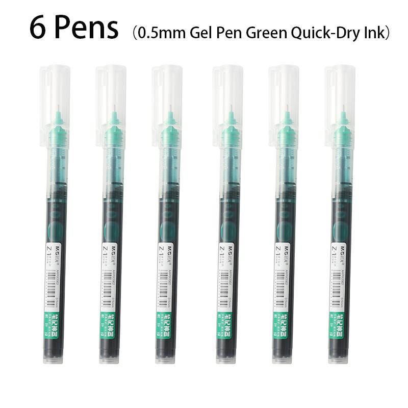 

6pcs Color Gel Pen 0.5mm Black Glacier Blue Orange Purple Blue Green Pink Red Quick-drying Ink DIY Aesthetic Stationery supplies Multi-Colored