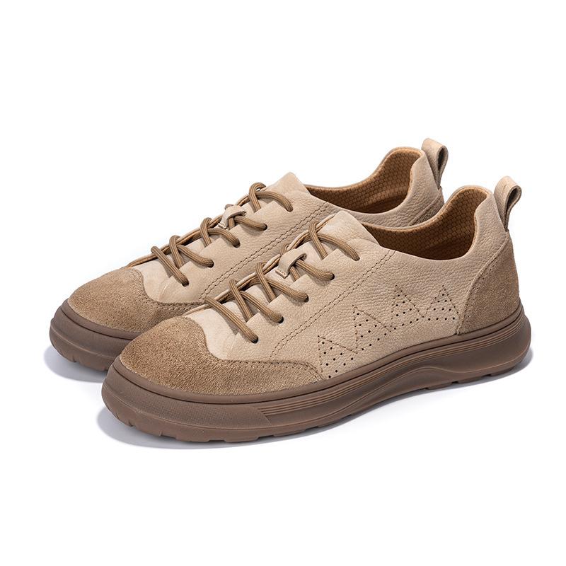 

Men s casual shoes spring and summer new versatile fashion retro men s shoes casual breathable leather shoes men 38