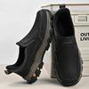 Plus Size Men's Leather Slip-On Loafers - Casual Outdoor Wear