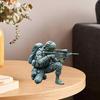 Rifle Soldier Figurine Realistic Green Soldier Statue Sculpture Metal Model Toy Home