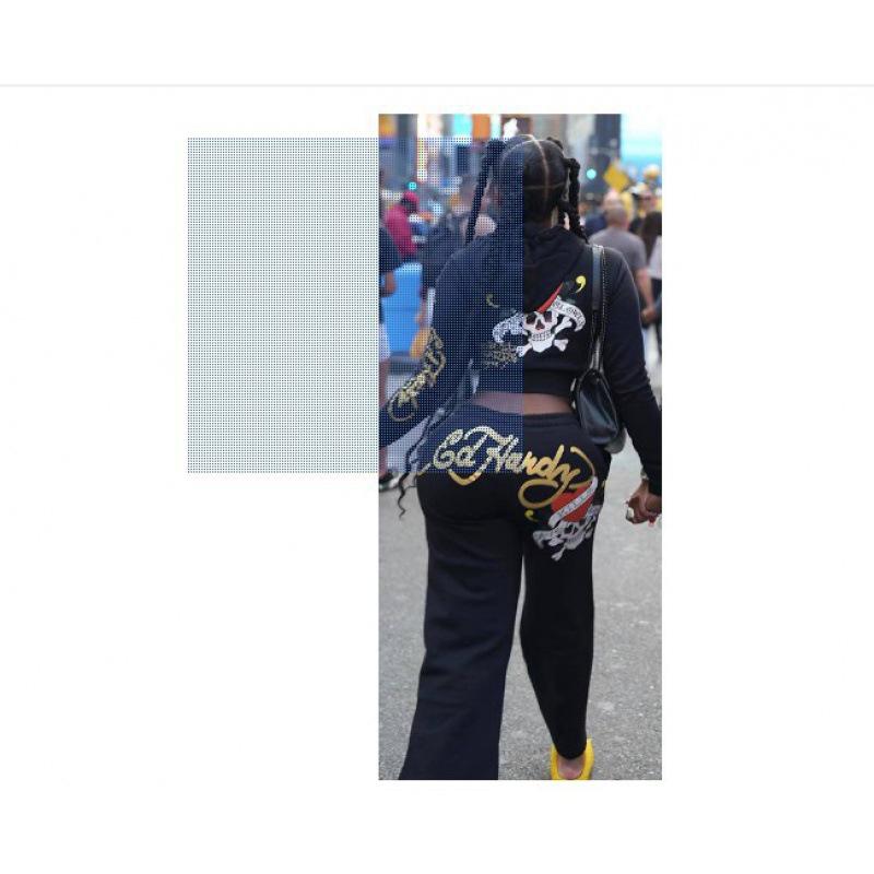 European and American Women's 2024 Casual Street Print Two-Piece Suit - Multicolor Girlfriend Set